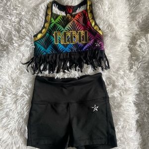 Colorful Rebel Athletics Girls size YS Set with fringe